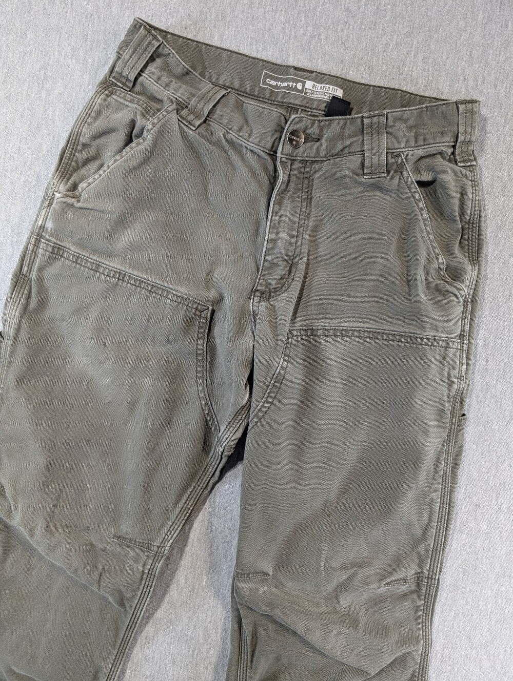 Carhartt Relaxed Fit Rugged Flex Double Knee Work Pants Men's 30 X 32 Grey